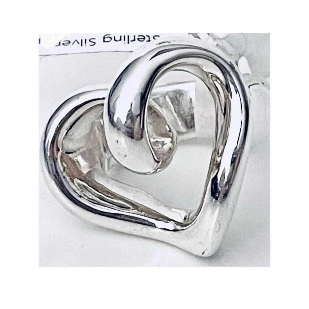 NWT Gorgeous Sz 8 Indigo Falls Sterling Silver 925 Huge Thick Heart Shaped Ring